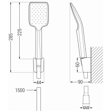 Mexen Sabre R62 kád készlet, Króm - 72103R62-00 fürdőkellék