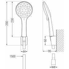 Mexen Sabre R74 fürdőkád csaptelep zuhanyteleppel, Króm - 7213R74-00 csaptelep