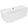 Mexen Sella szabadon álló fal melletti bordázott kád 170 x 80 cm, fehér matt, gun gray kefeelt átfutó - 52711708001-66