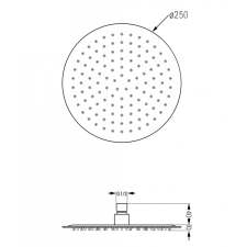 Mexen Slim fejzuhany 25 cm, Sötétszürke - 79225-66 csaptelep