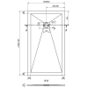 Mexen Stone+ szögletes kompozit zuhanytálca 140 x 80 cm, Antracitszürke - 44718014