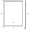 Mexen Taco megvilágított fürdőszobai tükör 60 x 80 cm, LED 6000K, anti-pára - 9805-060-080-611-00
