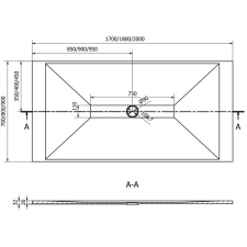 Mexen Toro téglalap alakú zuhanytálca SMC 200 x 80 cm, Fekete - 43708020 fürdőkellék