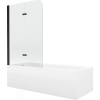 Mexen Vega 180 x 80 cm téglalap alakú kád burkolattal és 2 szárnyas kádparavánnal 80 cm, Átlátszó, Fekete - 550118080X9008027000