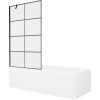 Mexen Vega téglalap alakú kád 150 x 70 cm burkolattal és 1 szárnyú paravánnal 100 cm, fekete minta - 550115070X9510007077