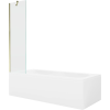 Mexen Vega téglalap alakú kád 150 x 70 cm burkolattal és 1-szárnyú paravánnal 50 cm, átlátszó, arany