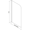 Mexen Vega téglalap alakú kád 150 x 70 cm és burkolattal és 1 szárnyas kádparavánnal 75 cm, Átlátszó, Króm - 550115070X900751010