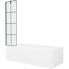 Mexen Vega téglalap alakú kád 170 x 70 cm borítással és egyszárnyú paravánnal 50 cm, fekete mintázat