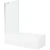 Mexen Vega téglalap alakú kád 170 x 70 cm burkolattal és 90 cm-es egyoldalas paravánnal, átlátszó, króm