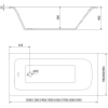 Mexen Vega téglalap alakú kád 170 x 80 cm burkolattal, fehér - 55011708000X