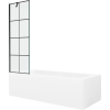 Mexen Vega téglalap alakú kád 180 x 80 cm burkolattal és 1-szárnyú paravánnal 60 cm, fekete minta - 550118080X9506007077