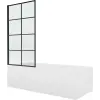 Mexen Vega téglalap alakú kád 180 x 80 cm burkolattal és 1 szárnyú paravánnal 80 cm, fekete mintás