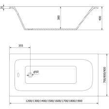 Mexen Vega téglalap alakú kád 180 x 80 cm és burkolattal, Fehér - 55011808000X kád, zuhanykabin