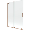 Mexen Velar 2 szárnyas kádparaván mozgatható 130 x 150 cm, Átlátszó, Rózsaszín-arany - 896-130-000-01-60