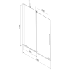 Mexen Velar 2 szárnyas kádparaván mozgatható 70 x 150 cm, Átlátszó, Króm - 896-070-000-01-01