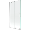 Mexen Velar 2 szárnyas kádparaván mozgatható 90 x 150 cm, Átlátszó, Króm - 896-090-000-01-01