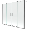 Mexen Velar Duo kétszárnyú kádparaván 170 x 150 cm, átlátszó, gun metal - 896-170-000-02-95