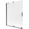 Mexen Velar kétszárnyú, 140 x 150 cm-es, matt fekete zuhanyfal - 896-140-000-31-70