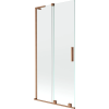 Mexen Velar L 2-részes toló zuhanyfal 95 x 150 cm, átlátszó, kefélt réz - 896-095-003-01-65