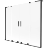 Mexen Velar L Duo kétszárnyú toló zuhanyfal 200 x 150 cm, matt, fekete - 896-200-003-32-70