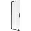 Mexen Velar L kádparaván, 2 szárnyas, toló, 75 x 150 cm, homályos, fekete - 896-075-003-31-70