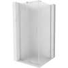 Mexen Velar tolóajtós zuhanykabin 120 x 120 cm, fagyott, kefe nikkel - 871-120-120-31-97