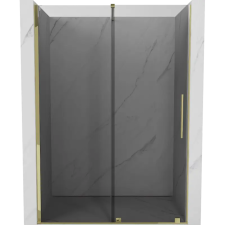 Mexen Velar tolóajtós zuhanykabin 130 cm, grafit, arany - 871-130-000-41-50 kád, zuhanykabin