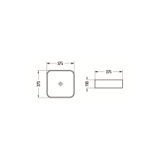 Mexen Vena munkalapi mosdó 37 x 37 cm,Világosszürke matt - 22193761 szaniter