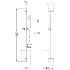 Mexen Zero DQ02 kád készlet, Arany - 7113DQ02-50 fürdőkellék
