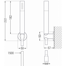 Mexen Zero R70 kád készlet, Króm - 71103R70-00 fürdőkellék