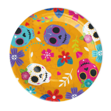 Mexikói halloween tányér - 18 cm - 6 darabos party kellék