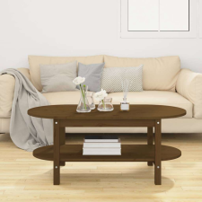  Mézbarna tömör fenyőfa dohányzóasztal 110 x 55 x 45 cm bútor