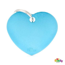  MF BIG HEART ALUMINUM LIGHT BLUE 3,1x3,76 cm gravírozható biléta nyakörv, póráz, hám kutyáknak
