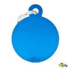  MF BIG ROUND ALUMINUM BLUE 3,93x3,17cm gravírozható biléta nyakörv, póráz, hám kutyáknak