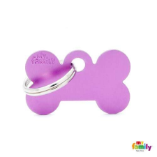  MF SMALL BONE ALUMINUM PURPLE 1,9x3 cm gravírozható biléta nyakörv, póráz, hám kutyáknak