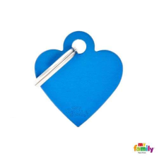  MF SMALL HEART ALUMINUM BLUE 2,8x2,5cm gravírozható biléta nyakörv, póráz, hám kutyáknak
