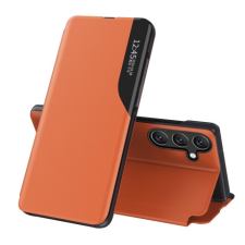 MG Eco Leather View könyv tok Samsung Galaxy A56, narancssárga tok és táska