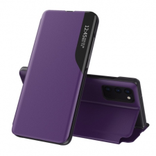 MG Eco Leather View könyv tok Samsung Galaxy A72 4G, lila tok és táska