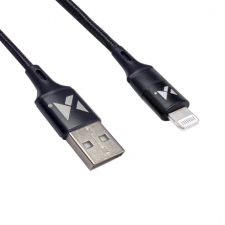 MG kábel USB / Lightning 2.4A 2m, fekete kábel és adapter