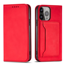MG Magnet bőr könyvtok iPhone 13 Pro, piros tok és táska