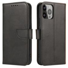 MG Magnet bőr könyvtok iPhone 14 Pro Max, fekete tok és táska