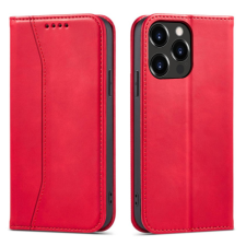 MG Magnet Fancy bőr könyvtok iPhone 13 Pro Max, piros tok és táska