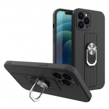 MG Ring szilikon tok iPhone 13 Pro, fekete tok és táska