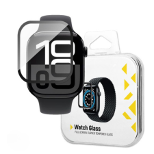 MG Watch Full Glue 2x üvegfólia Apple Watch 10 46mm, fekete okosóra kellék