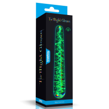 MH Protect Glow-in-the-dark Twilight Gleam Glass Dildo-Slim Fantasy műpénisz, dildó