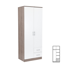  Miami gardróbszekrény 80x205 cm fehér-yorki tölgy bútor