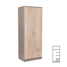 Miami gardróbszekrény 80x205 cm sonoma tölgy-yorki tölgy bútor
