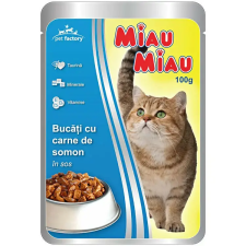 ,MIAU, Miau Miau Nedves Macskaeledel 100g, Lazac, Adult macskaeledel