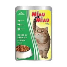  Miau Miau  Nedves Macskaeledel 100g Pulyka, Adult macskaeledel