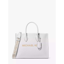 MICHAEL KORS nagy fehér bőr táska Mirella arany logóval kézitáska és bőrönd